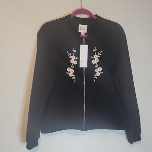 JL Jules & Leopold Floral Embroidered Black Jacket